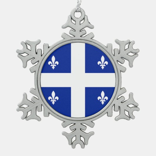 Ornement de flocon d'eau à drapeau québécois (Devant)