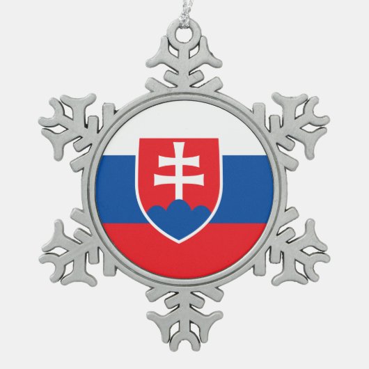 Ornement de flocons de neige avec drapeau de la Sl (Devant)