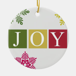 Ornement de flocons de neige de Noël de joie