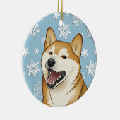 Ornement de flocons de neige de Shiba Inu de (Droite)
