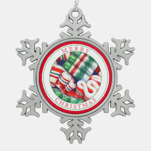 ORNEMENT DE FLUX D'EAU À CANDY RIBBBON + Texte (Devant)