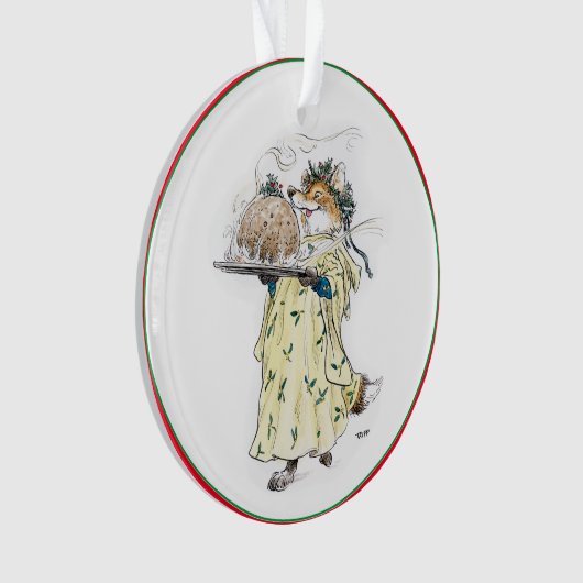 Ornement de Fox de pudding de Noël (devant)