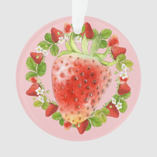 Ornement de fraises et de fleurs de fraises (devant)