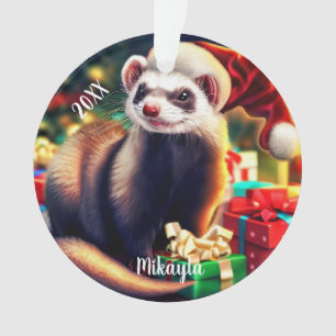 Ornement de furet de compagnie en chapeau de Père