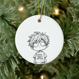 Ornement de garçon d'anime Chibi drôle
