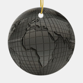 Ornement de globe du monde de regard en métal