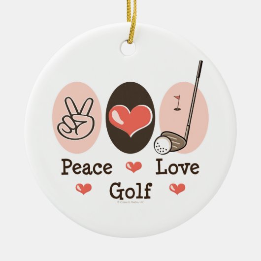 Ornement de golf d'amour de paix (Devant)