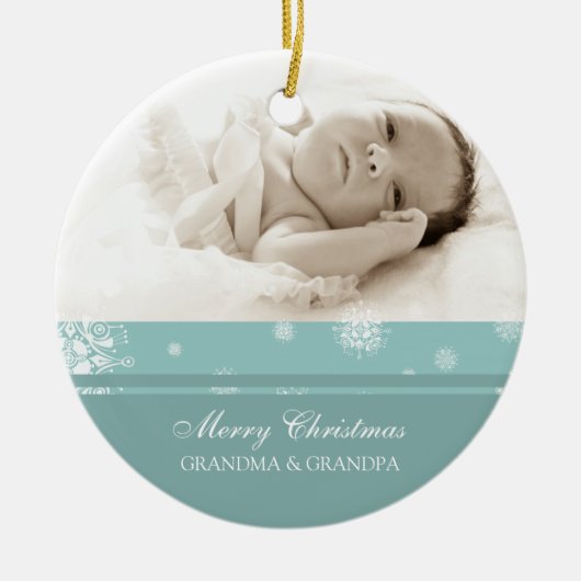 Ornement de grands-parents de Joyeux Noël de photo (Devant)