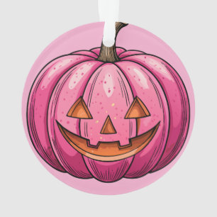 Ornement de Halloween Citrouille Rose 
