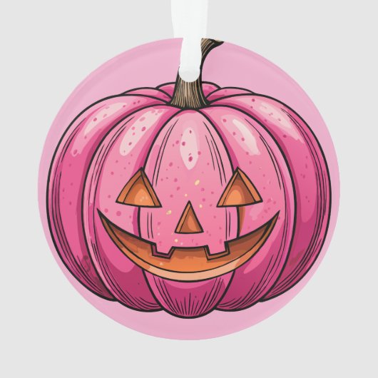 Ornement de Halloween Citrouille Rose  (dos)