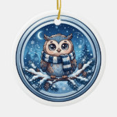 Ornement de hibou mignon d'hiver (Devant)