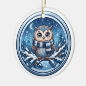 Ornement de hibou mignon d'hiver (Gauche)