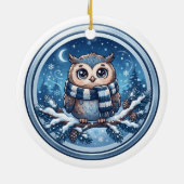Ornement de hibou mignon d'hiver (Dos)