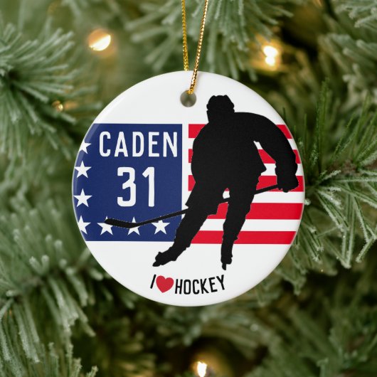 Ornement de hockey personnalisé (Arbre)