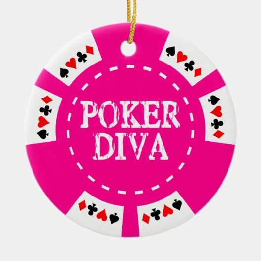 ORNEMENT DE JETON DE POKER DE DIVA DE TISONNIER (Devant)