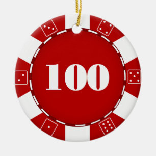 Ornement de jeton de poker des 100 dollars