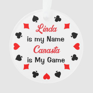 Ornement de jeu de cartes personnalisé Canasta