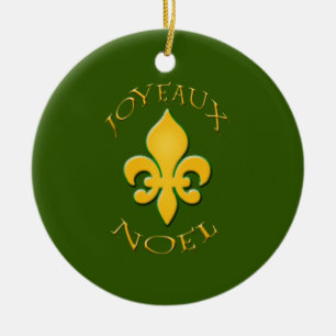 Ornement de Joyeaux Noel Fleur de Lis Holiday