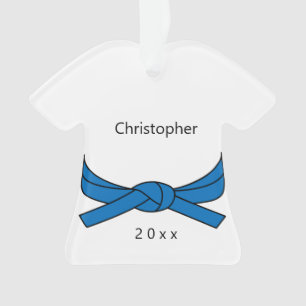 Ornement de karaté à ceinture bleue personnalis