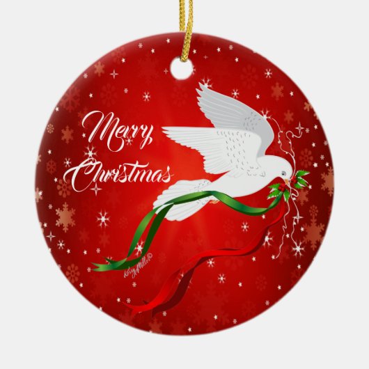 Ornement de la colombe blanche de Noël (Devant)