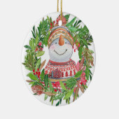 Ornement de la couronne de Noël de Snowman (Droite)