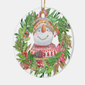 Ornement de la couronne de Noël de Snowman (Gauche)