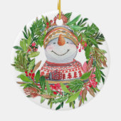 Ornement de la couronne de Noël de Snowman (Dos)