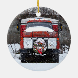Ornement de la couronne de Noël du camion