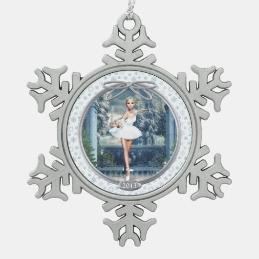 Ornement de la princesse de neige Ballerina Pewter (Devant)
