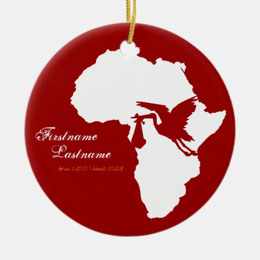 Ornement de l'Afrique de cigogne d'adoption (Devant)