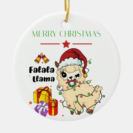 Ornement de lama de Noël (Devant)