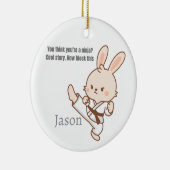 Ornement de lapin de karaté (Droite)