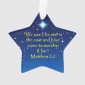 Ornement de l'arbre de Noël de l'Etoile orientale (dos)