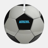 Ornement de l'arbre personnalisé du ballon de foot (Verso)