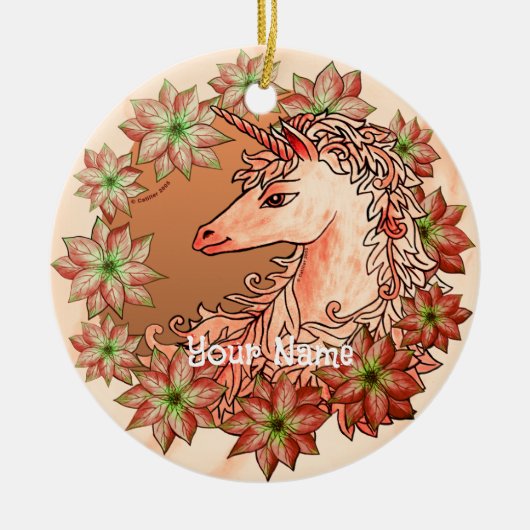 ornement de licorne de Noël (Devant)