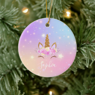 Ornement de licorne personnalisé pour filles