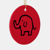 Ornement de l'image de l'éléphant rouge (Droite)