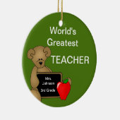 Ornement de l'ours de l'enseignant personnalisé (Droite)