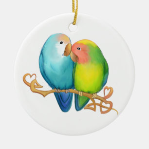 Ornement de Lovebirds colorés