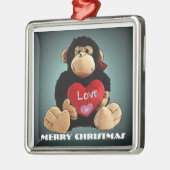 Ornement de luxe de Noël d'amour de singe (Gauche)