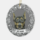 Ornement de mémoire affectueuse Doberman (Gauche)