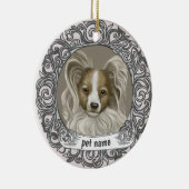 Ornement de mémoire affectueuse pour chien Papillo (Droite)