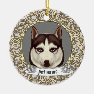 ornement de mémoire affectueuse pour Husky sibérie