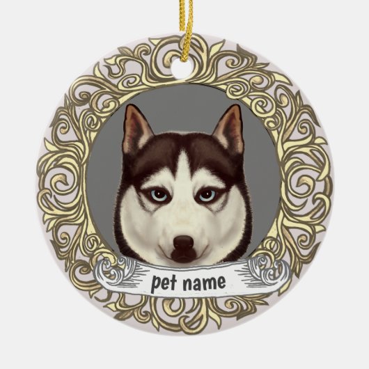 ornement de mémoire affectueuse pour Husky sibérie (Devant)