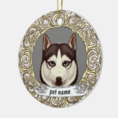 ornement de mémoire affectueuse pour Husky sibérie (Gauche)