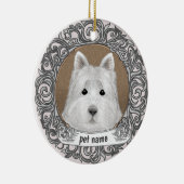 Ornement de mémoire affectueux pour chien Westie (Droite)