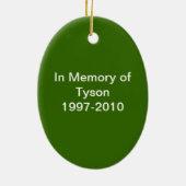 Ornement de mémoire d'animal familier - faites vos (Dos)