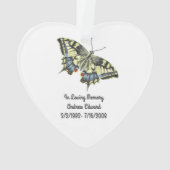 Ornement de mémorial de papillon personnalisé (dos)