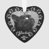 Ornement de Memorial d'empreinte de patte à jamais (devant)