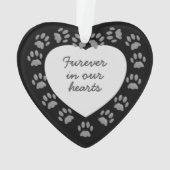 Ornement de Memorial d'empreinte de patte à jamais (dos)